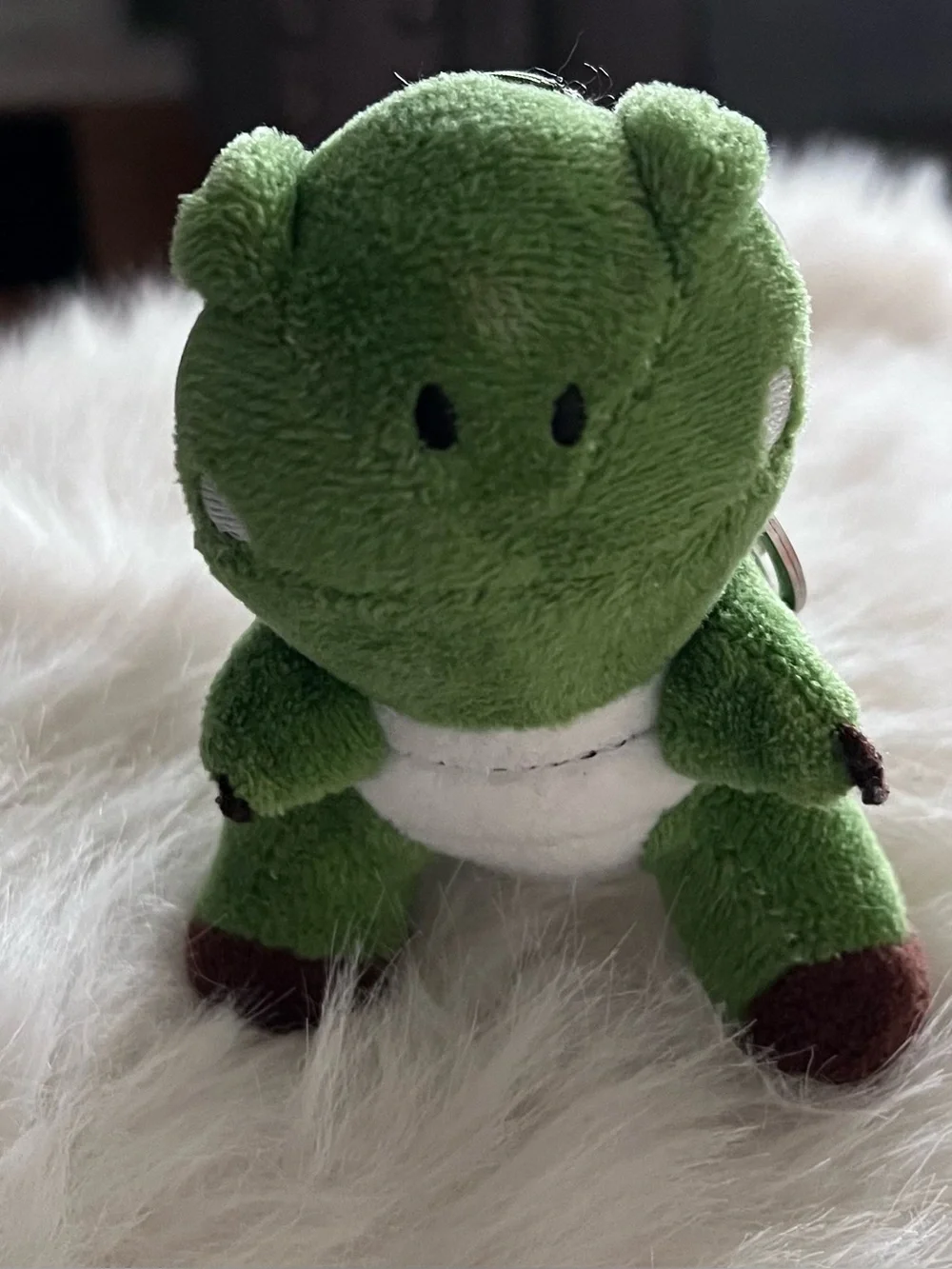 Green Plush Turtle Keychain - Soft Small Pet Accessory
